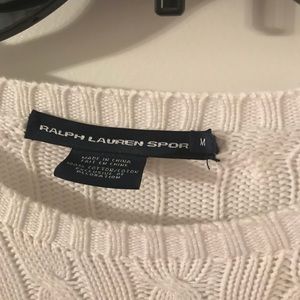 White cableknit Ralph Lauren medium sweater